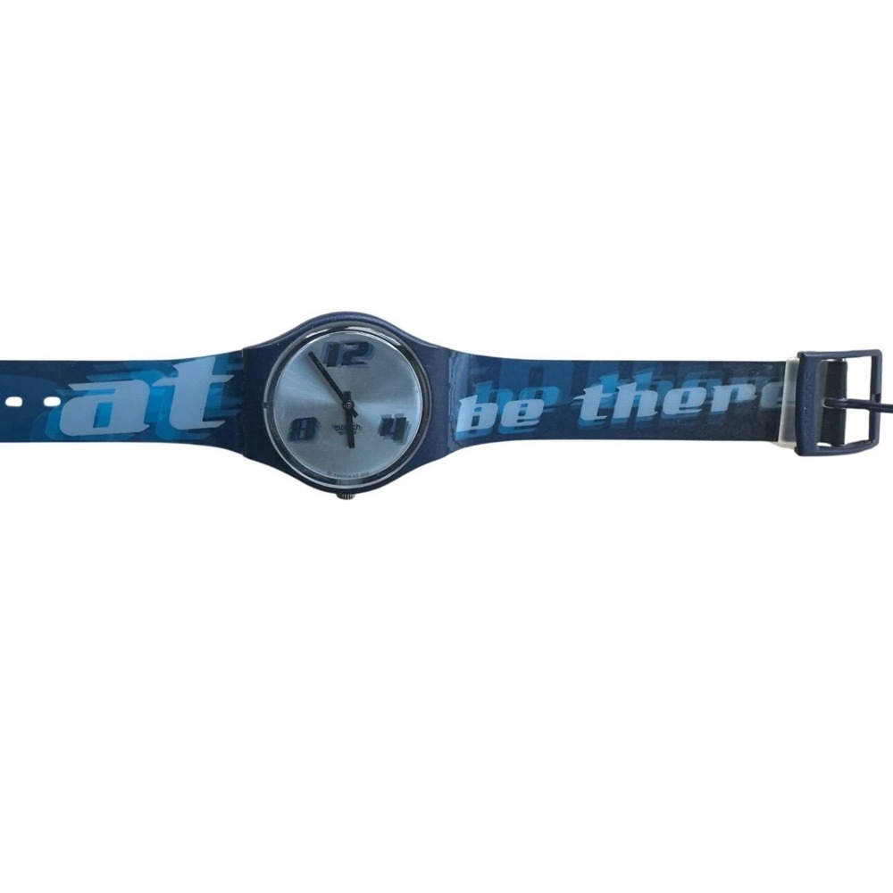 Swatch Be There GN177 Vintage 1998 Blue Silver Dial Quartz Watch Swiss Made‎